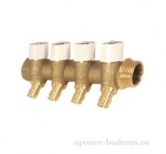 Uponor Q&E коллектор с вентилями PL SH 1"MT/FT 3x16 c/c38mm